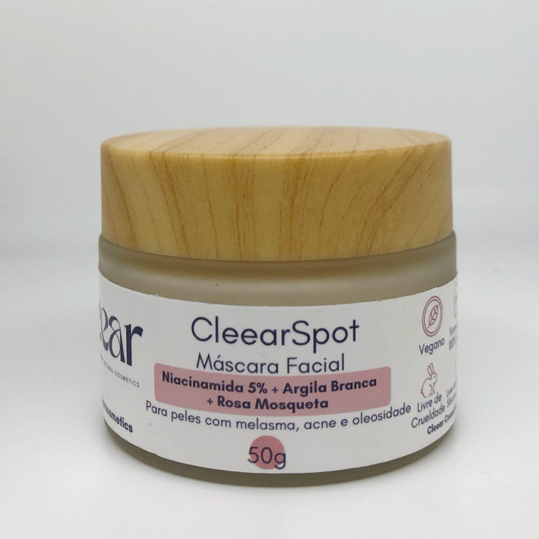 Máscara Transformadora Niacinamida 5% + Argila Branca em Rosa Mosqueta CleearSpot