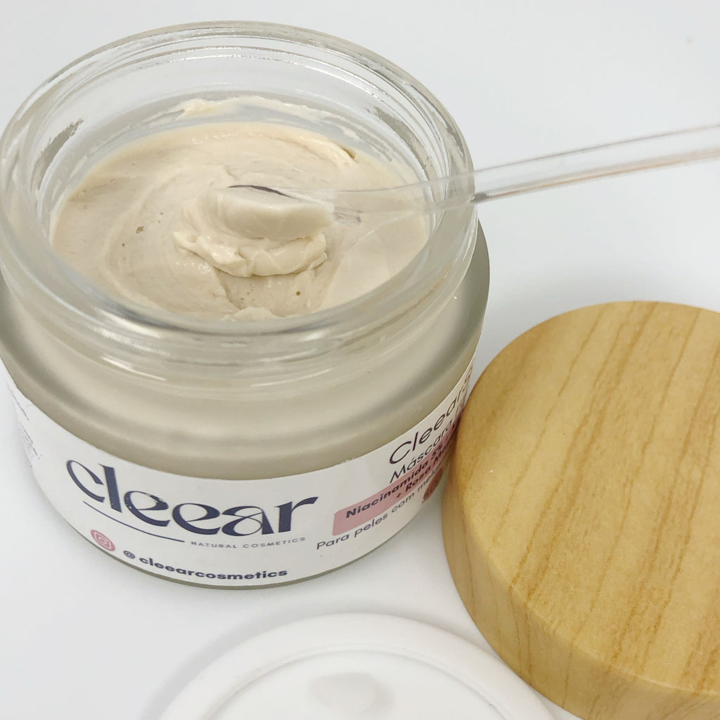 Máscara Transformadora Niacinamida 5% + Argila Branca em Rosa Mosqueta CleearSpot