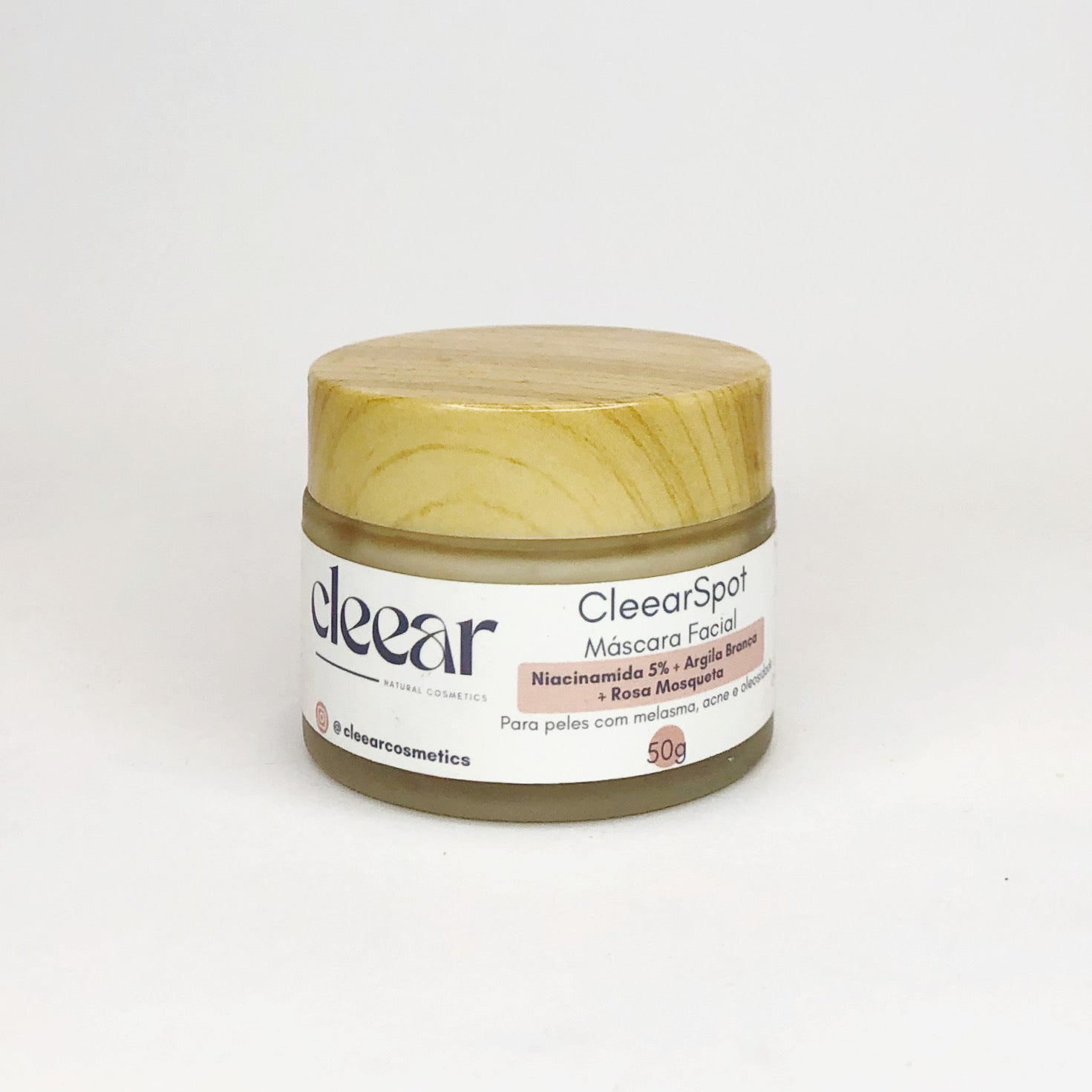 Máscara Transformadora Niacinamida 5% + Argila Branca em Rosa Mosqueta CleearSpot