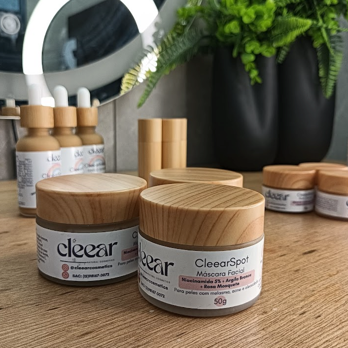 Máscara Transformadora Niacinamida 5% + Argila Branca em Rosa Mosqueta CleearSpot