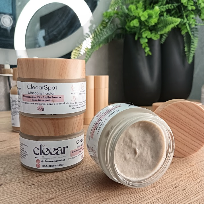 Máscara Transformadora Niacinamida 5% + Argila Branca em Rosa Mosqueta CleearSpot