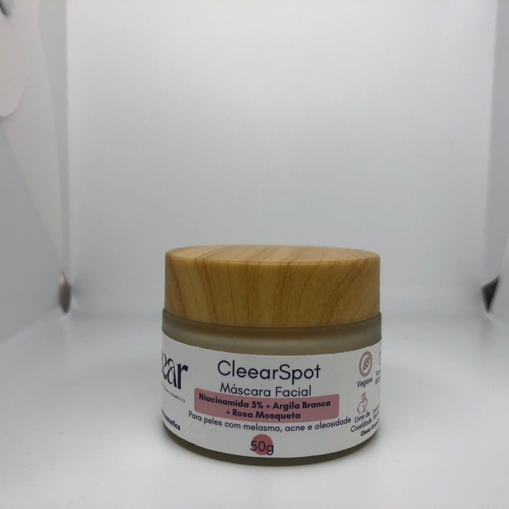Máscara Transformadora Niacinamida 5% + Argila Branca em Rosa Mosqueta CleearSpot