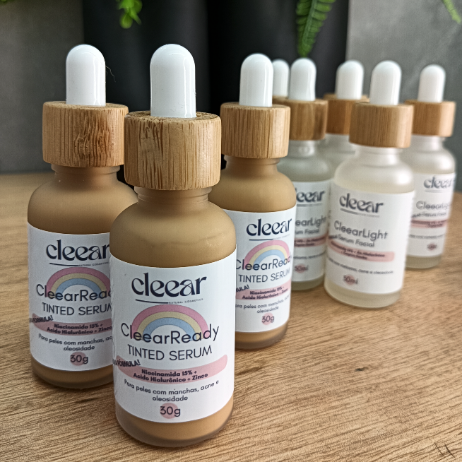 TINTED SERUM Uniformizador Universal - Niacinamida 5% + Ácido Hialurônico + Zinco CleearReady NOVA FÓRMULA