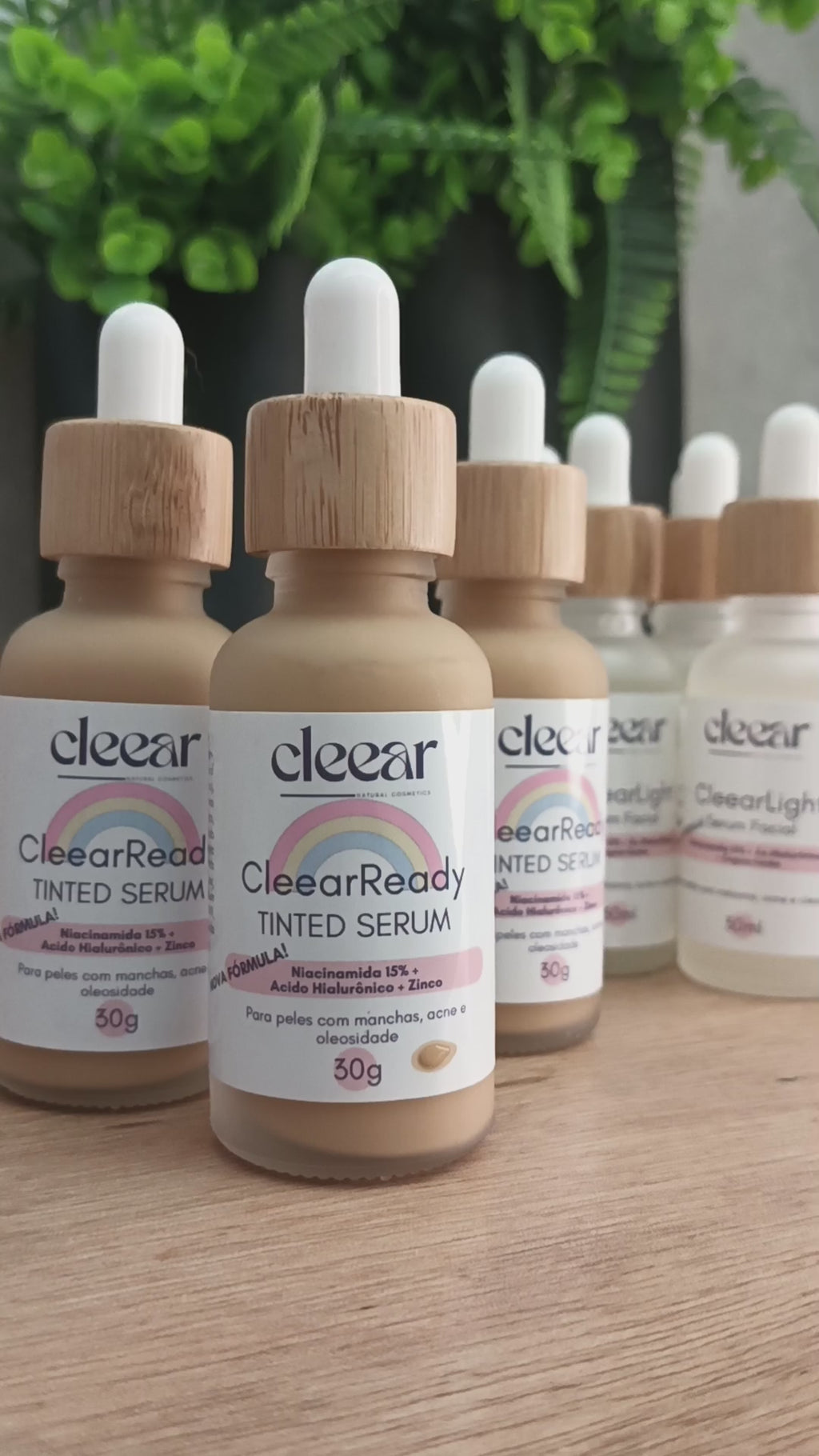 TINTED SERUM Uniformizador Universal - Niacinamida 5% + Ácido Hialurônico + Zinco CleearReady NOVA FÓRMULA